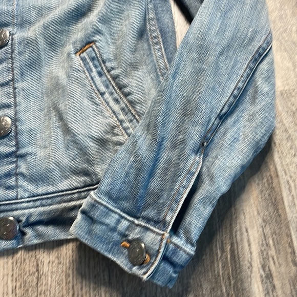 J.Crew Factory Distressed Denim Jacket, size xx small - Picture 5 of 10